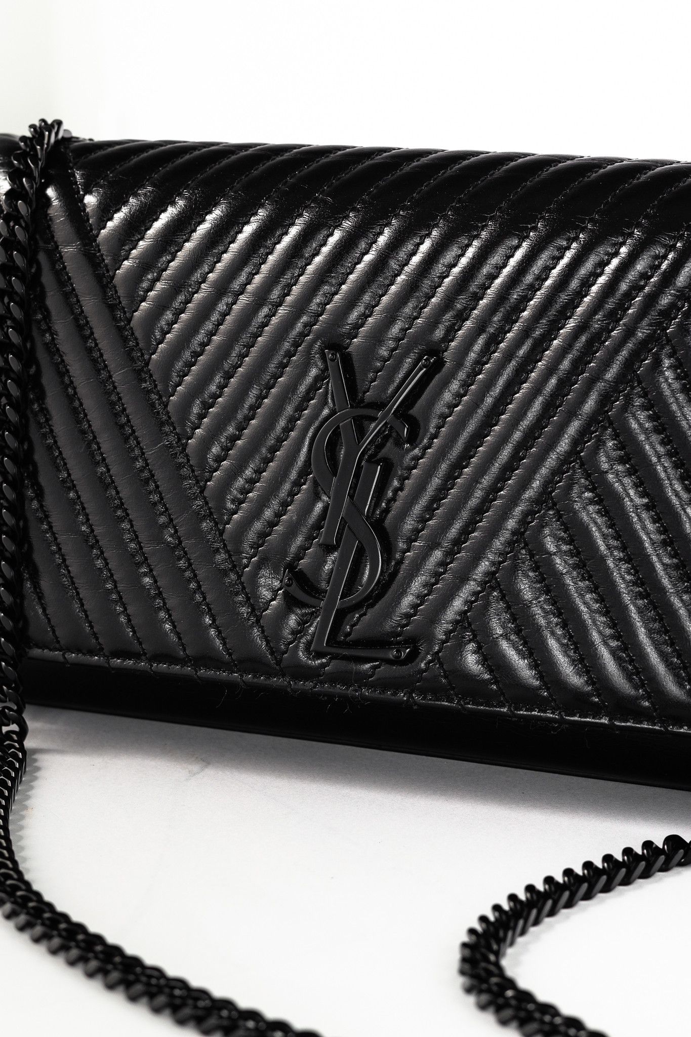 Saint Laurent Paris Saint Laurent Kate Medium Black Matelassé Leather Crossbody Size ONE SIZE - 8 Thumbnail
