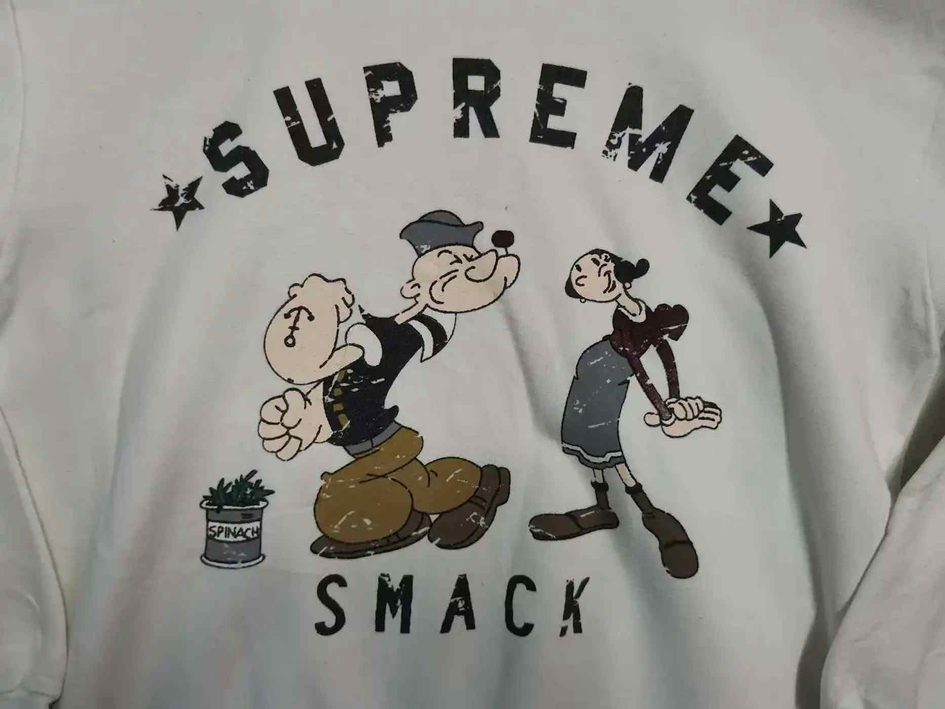 Vintage Vintage Supreme Popeye Smack Sweatshirt Size US XL / EU 56 / 4 - 4 Thumbnail