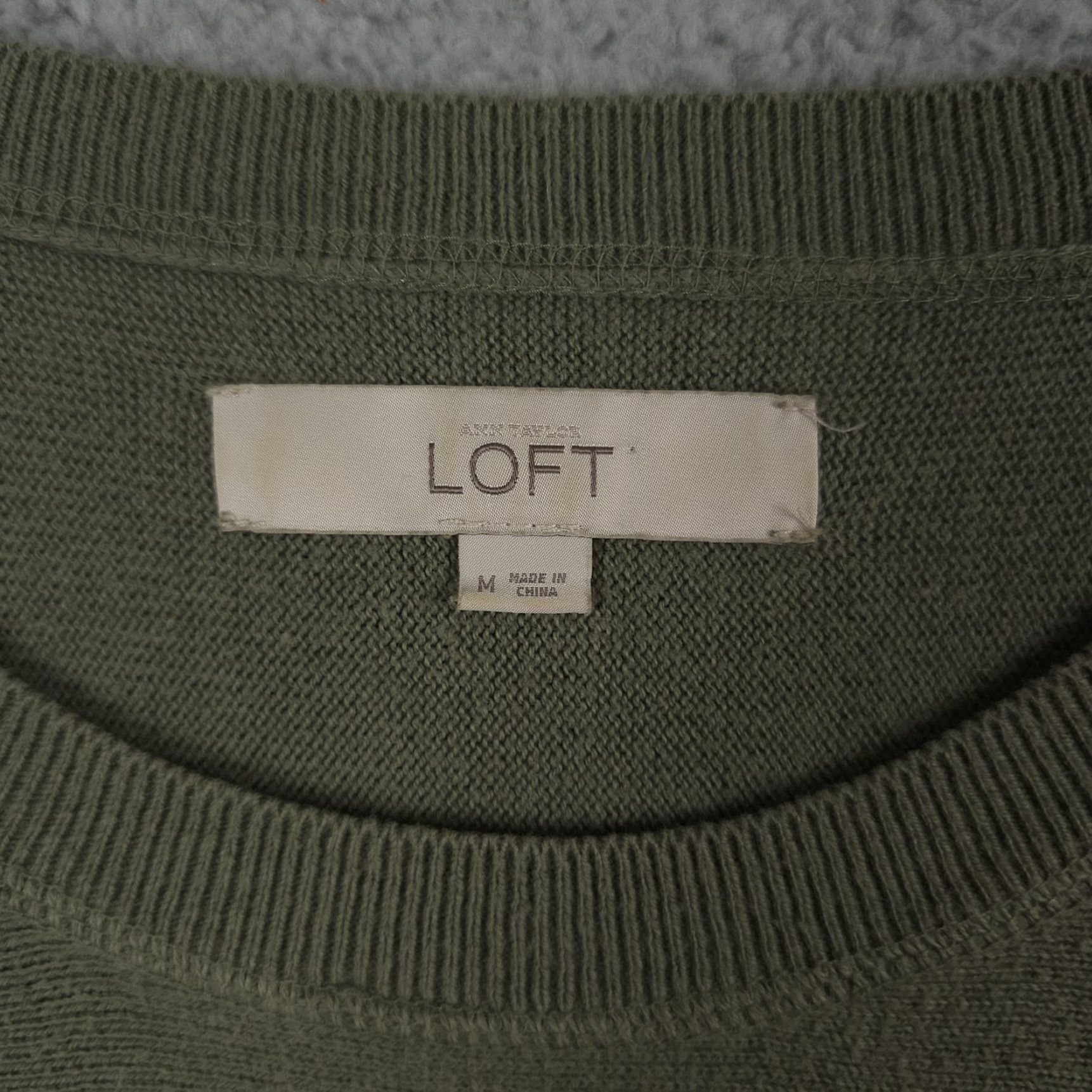 Loft LOFT Womens Medium Green 3/4 Sleeve Pullover Crewneck Lightweight Casual Sweater Size M / US 6-8 / IT 42-44 - 3 Thumbnail