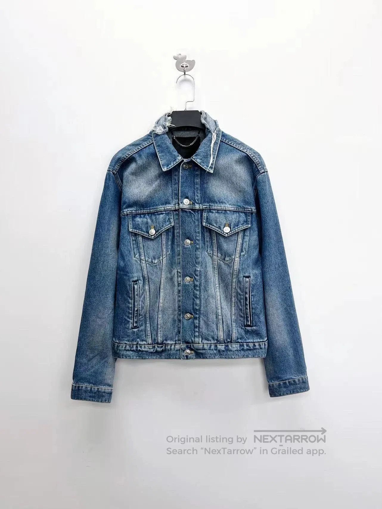 Balenciaga Washed Blue Denim Jacket.