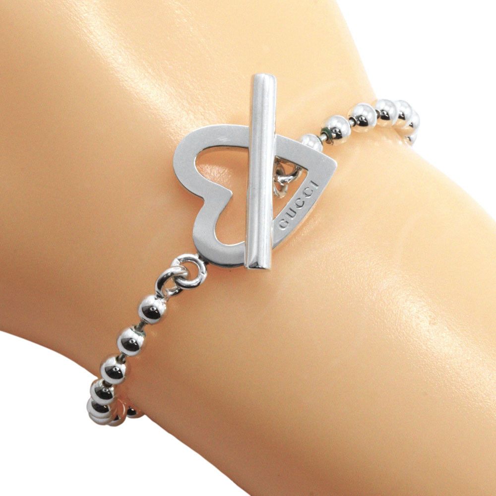 Gucci Gucci Gucci Open Heart Silver 925 Bracelet Metal Bracelet Size ONE SIZE - 1 Thumbnail