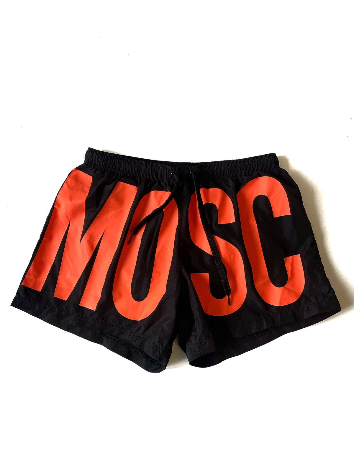Moschino Moschino Big Logo Black Men Swimming Polyester Shorts Size M Size US 31 - 1 Thumbnail