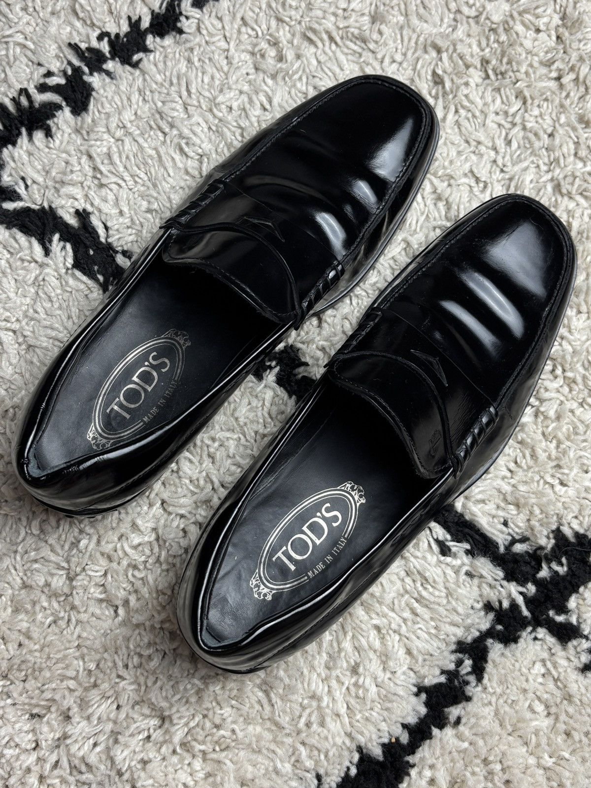 Tod's Tod’s Patent Leather Penny Loafers Luxury Vintage Shoes Size US 7 / EU 40 - 10 Thumbnail