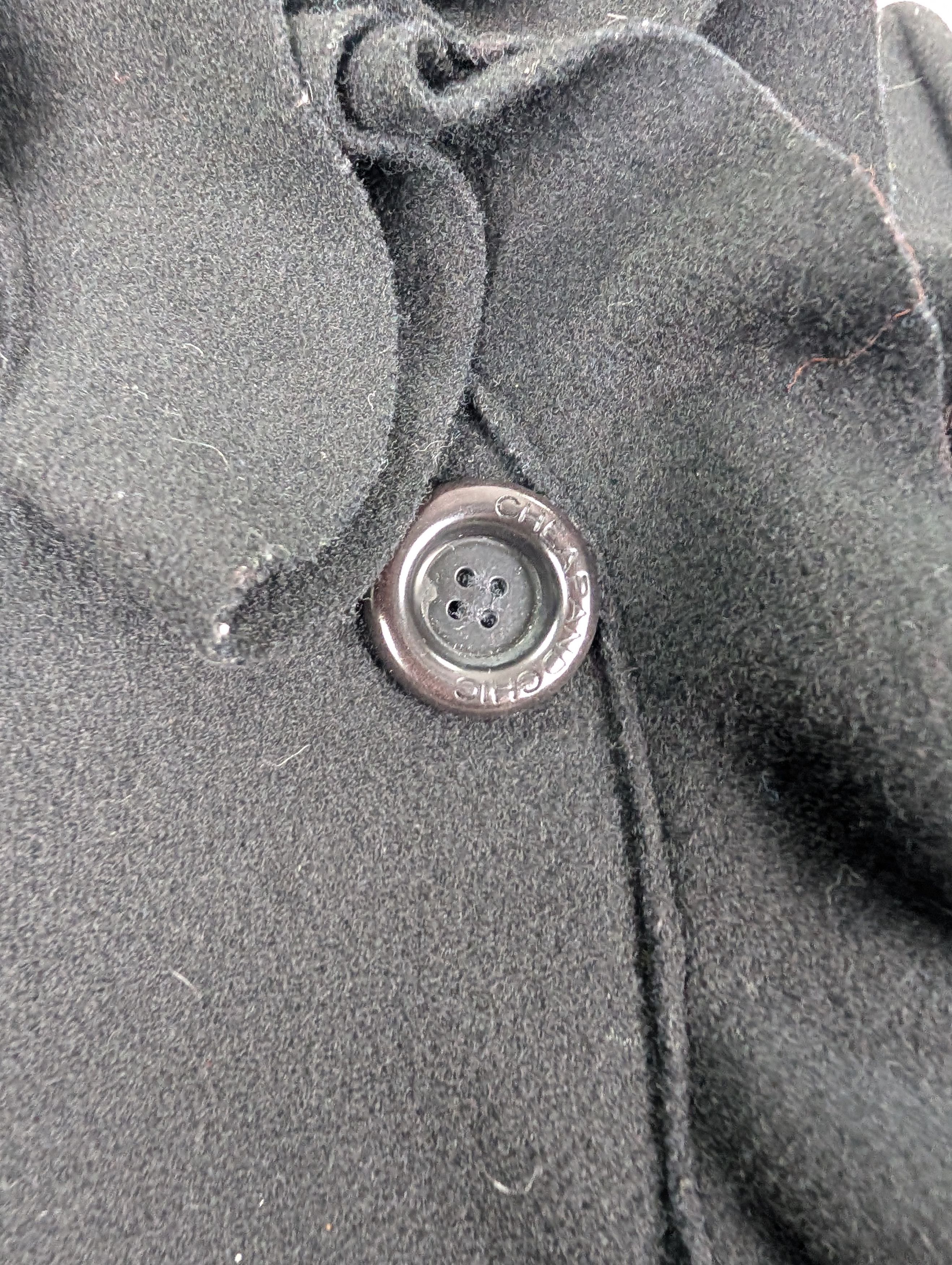 Moschino Black Wool Coat with Ruffle Collar Size S / US 4 / IT 40 - 3 Thumbnail