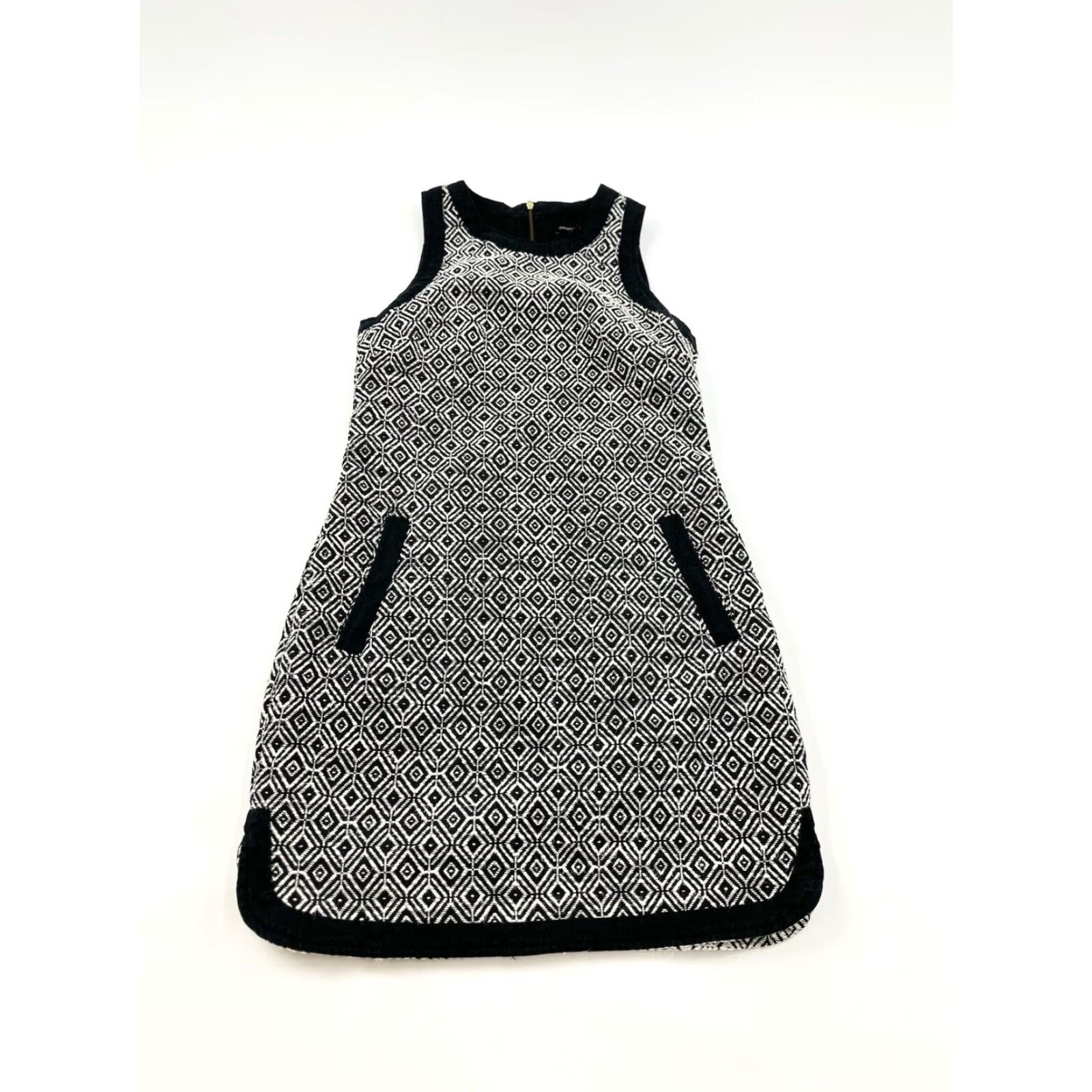 Banana Republic VINTAGE Banana Republic Dress Women’s 0 Black White Geometric Print Sleeveless Linen Short Sheath Pencil Dress Womens Size XS / US 0-2 / IT 36-38 - 2 Thumbnail