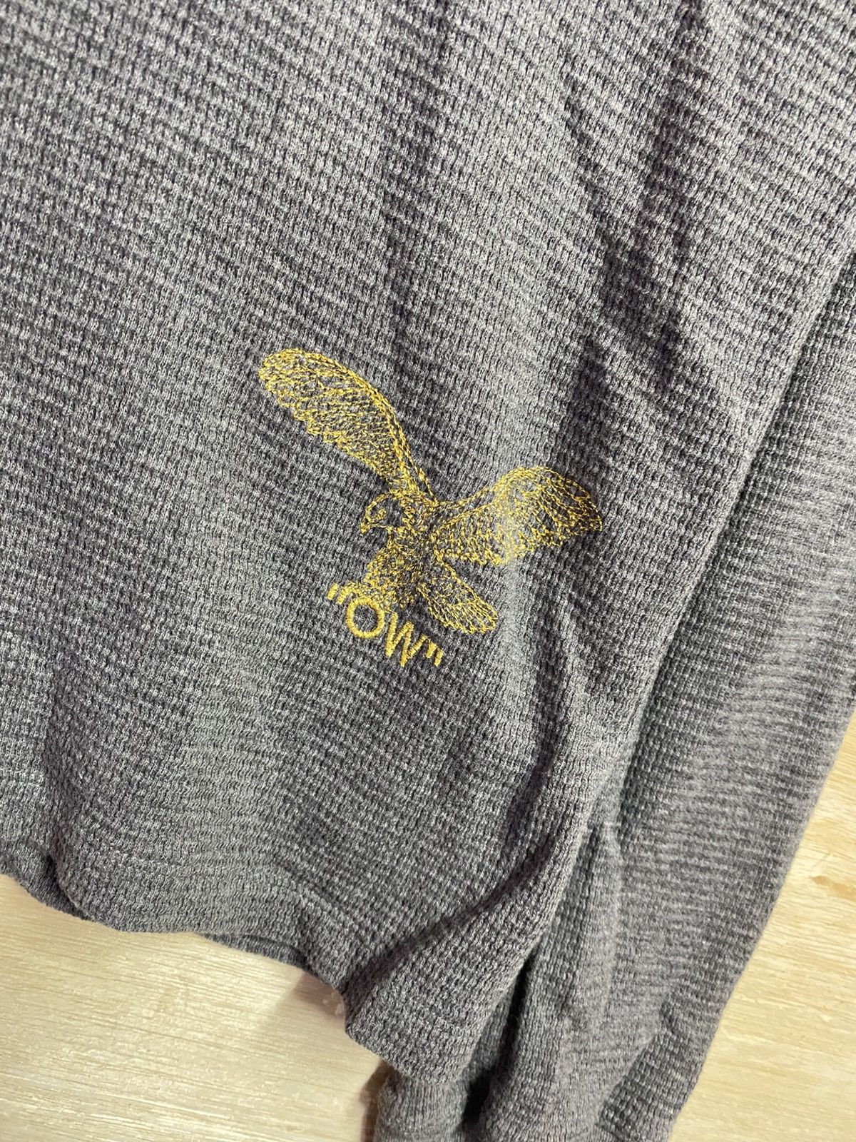Off-White Off-White Main Label Owl Waffle Hoodie Black White Quote Size US XL / EU 56 / 4 - 2 Thumbnail