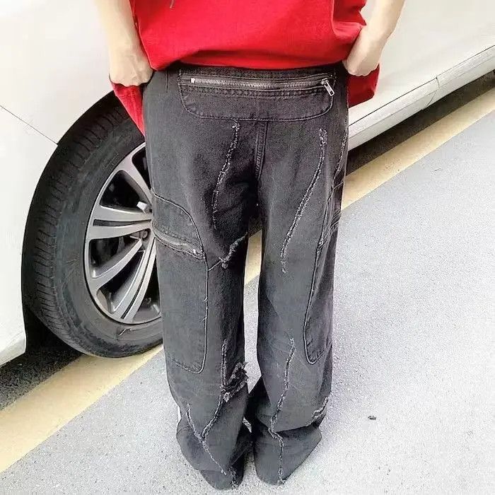 Japanese Brand × Jean Washed Black Baggy Ripped Jeans Pants and Size US 32 / EU 48 - 6 Thumbnail