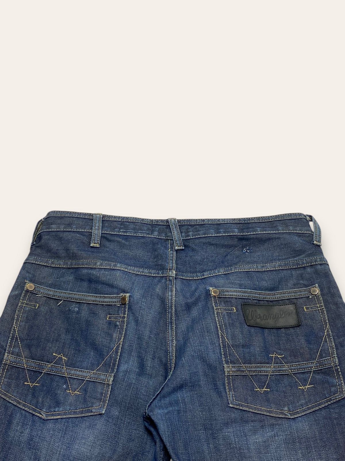 Jean Vintage WRANGLER SHARKEY Navy Denim Jeans Y2K Size US 34 / EU 50 - 9 Thumbnail