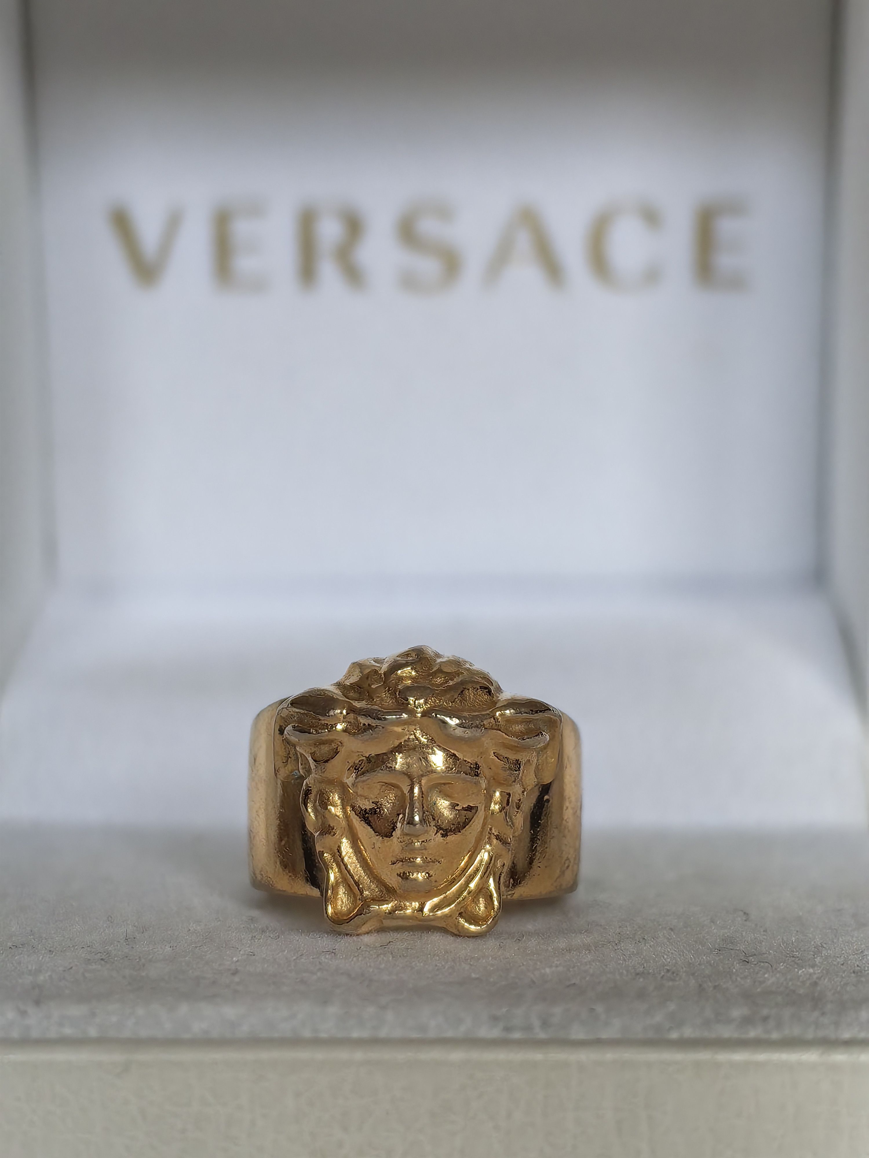 image of Versace Medusa Gold Ring, Men's