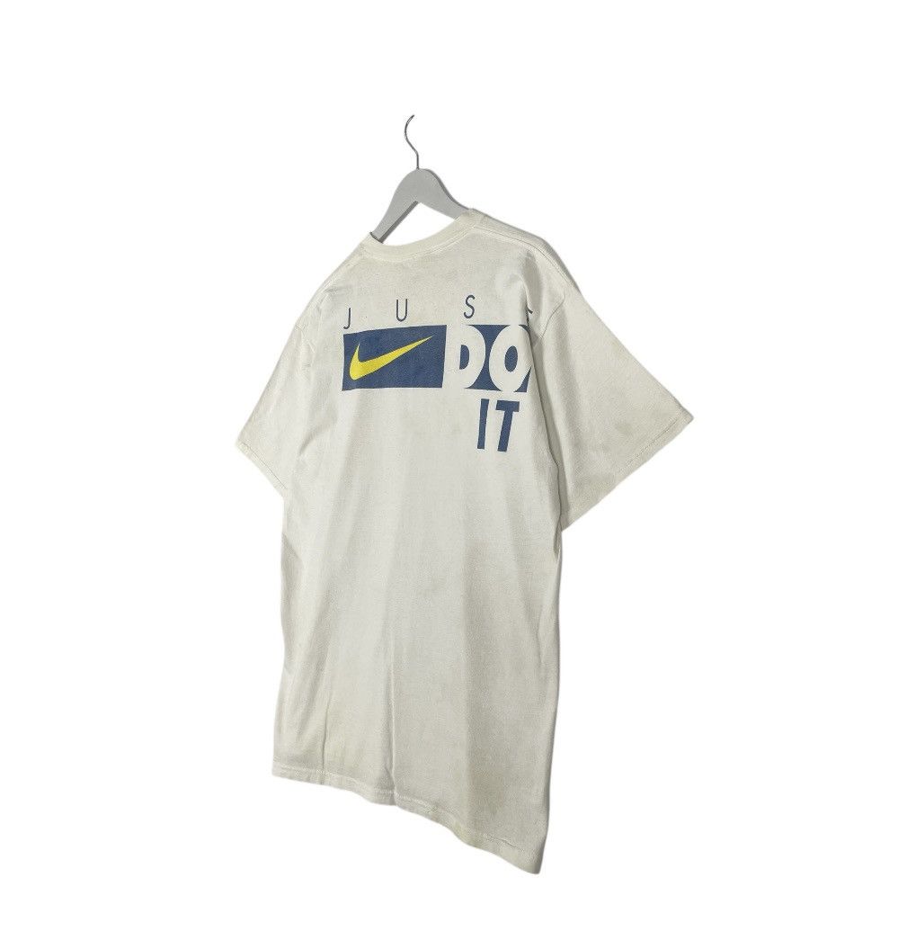 Designer × Vintage vintage Nike Just Do It Block White / Navy Blue / Yellow Size US M / EU 48-50 / 2 - 5 Thumbnail