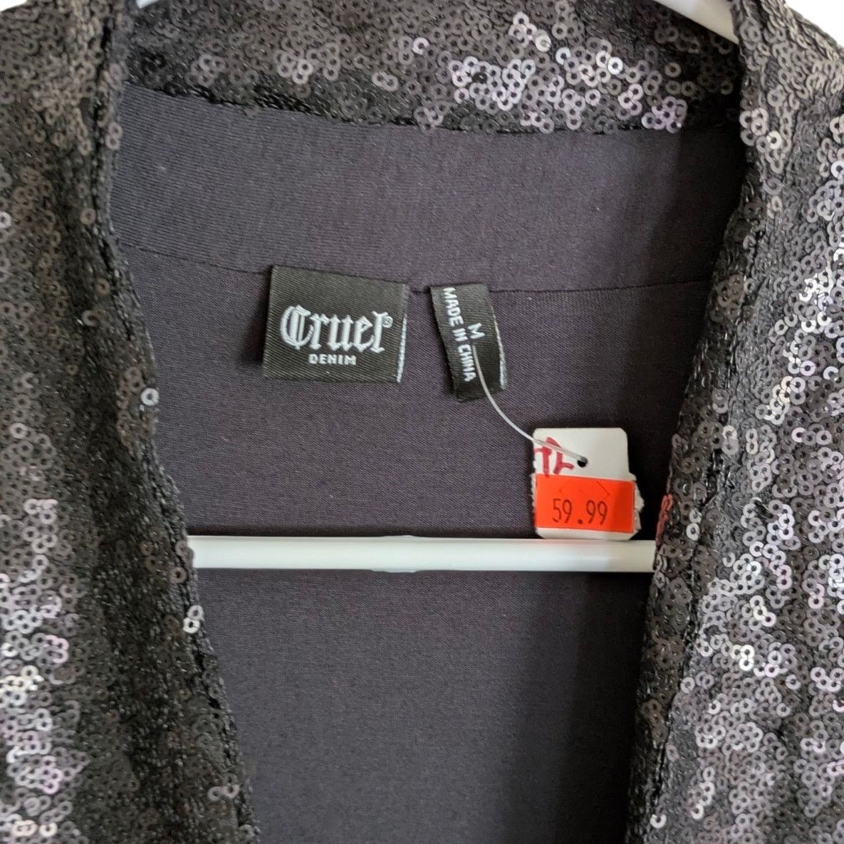 Ralph Lauren CRUEL DENIM Black Sequin Sweater Jacket Blazer Cardigan M Size M / US 6-8 / IT 42-44 - 5 Thumbnail
