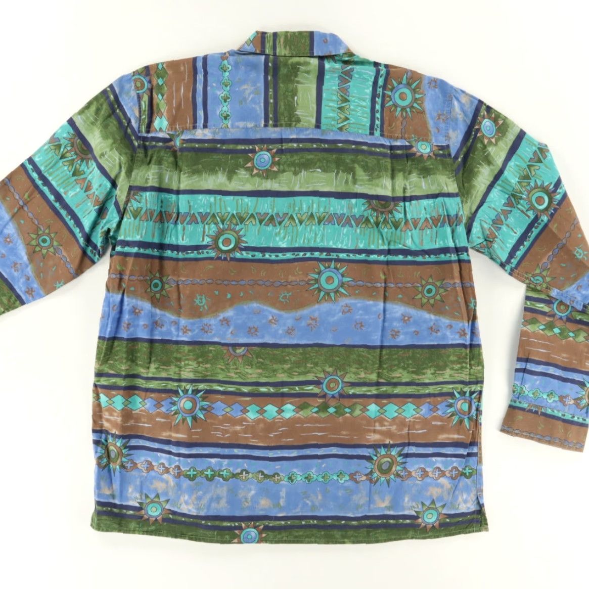 The Territory Ahead The Territory Ahead Tribal Native Print All Over Print Long Sleeve Button Up Shirt Mens L Size US L / EU 52-54 / 3 - 4 Thumbnail