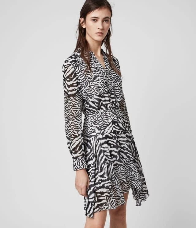 Allsaints Allsaints Martina Remix Dress Animal Zebra Pattern Size M / US 6-8 / IT 42-44 - 1 Thumbnail