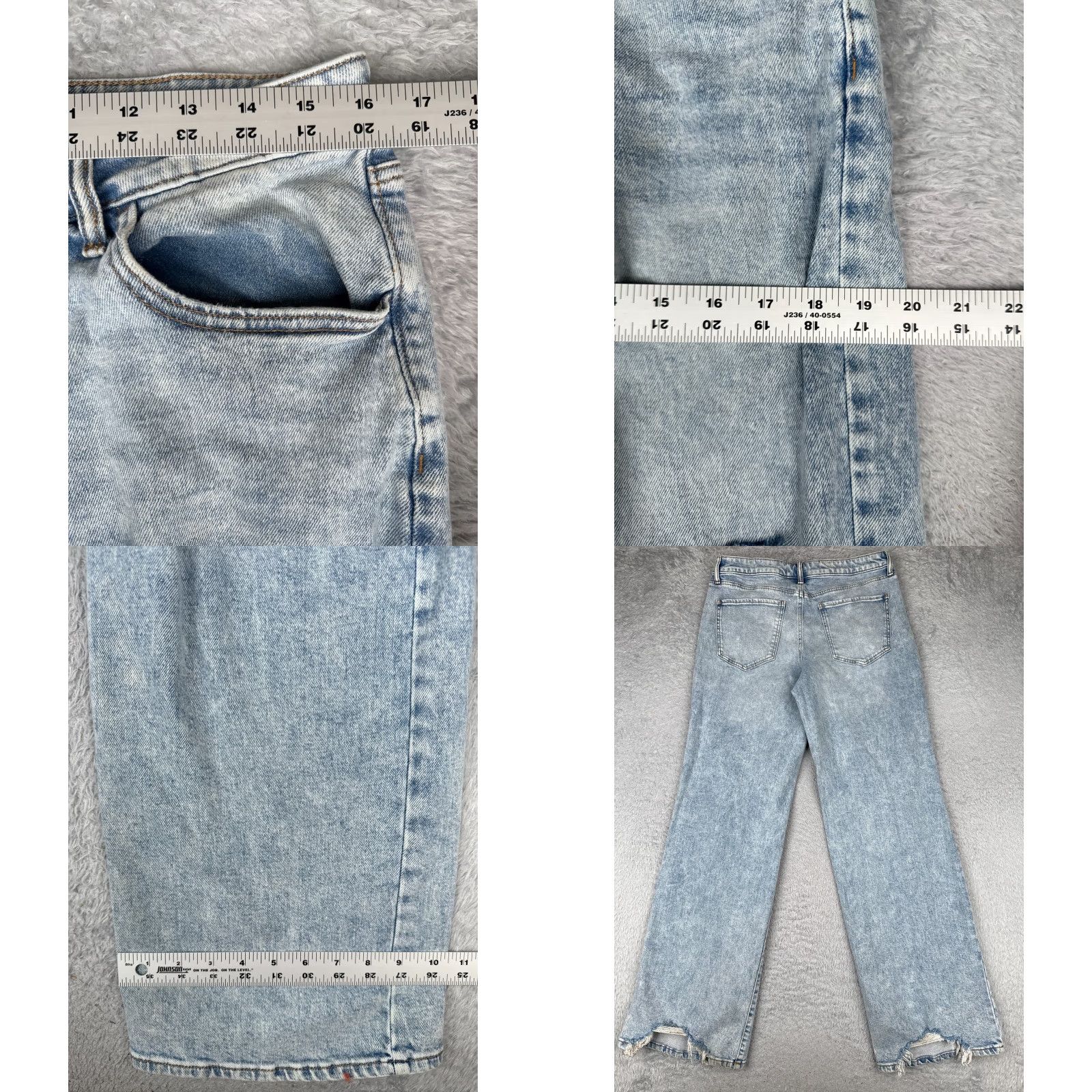 Vintage SO Jeans Juniors 11 Blue Denim Wide-Leg High Rise Cotton Blend Distressed 32x34 Jeans Womens Size 32" / US 10 / IT 46 - 9 Thumbnail