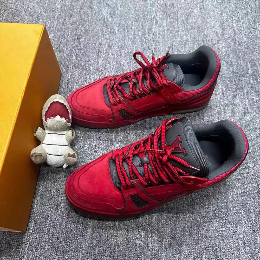 Louis Vuitton LV Red Trainer 95 New 42 Original Box Size US 9 / EU 42 - 1 Thumbnail