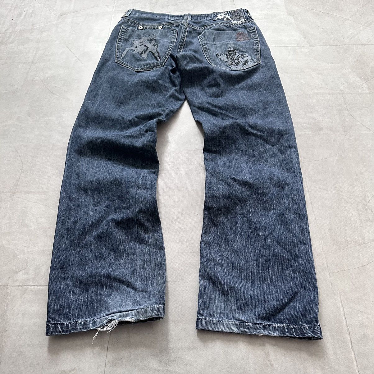 Red Monkey Japan Samurai Jeans Hieroglyph Embroidered LGB Evisu Vibe Size US 32 / EU 48 - 6 Thumbnail