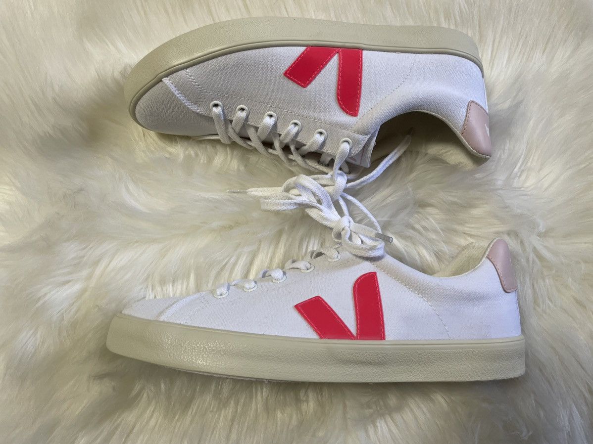 Veja Veja Womens Esplar SE Canvas Shoes White Rose Fluo Petale Size US 10 / IT 40 - 4 Thumbnail