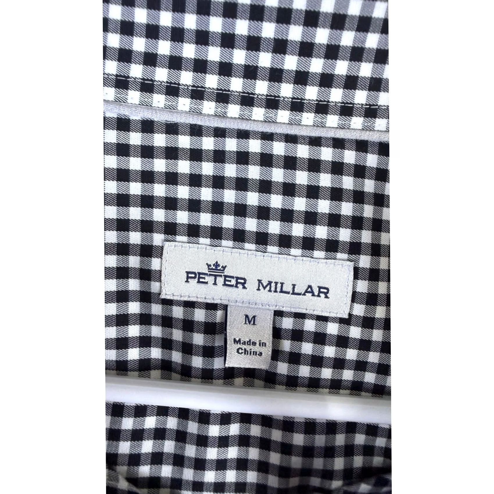 Peter Millar Peter Millar Black Gingham Check Crown Soft Stretch Button Down Shirt Mens M Size US M / EU 48-50 / 2 - 6 Thumbnail