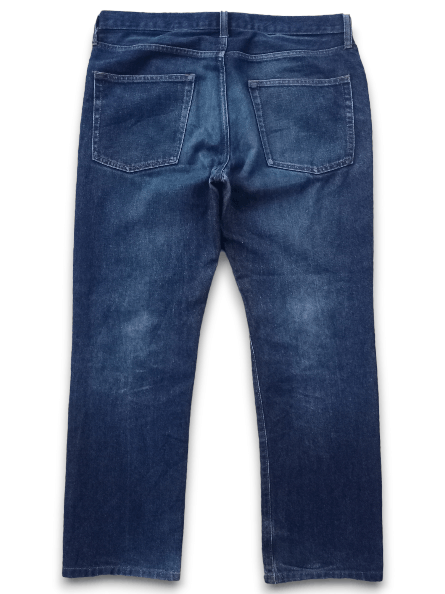 GU × Japanese Brand Vintage Japanese Gu Blue Wash Distressed Jeans 34x27 Size US 34 / EU 50 - 2 Thumbnail