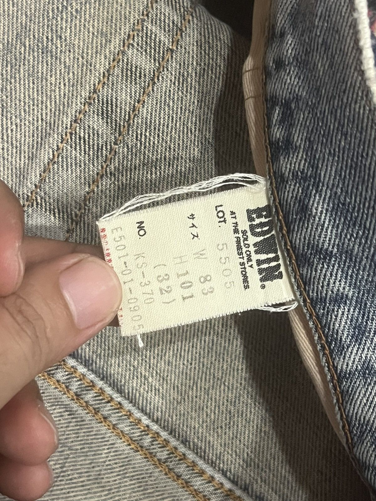 Edwin Vintage Edwin 505X Blue Washed Selvedge Frayed Leg Jeans Size US 32 / EU 48 - 21 Thumbnail