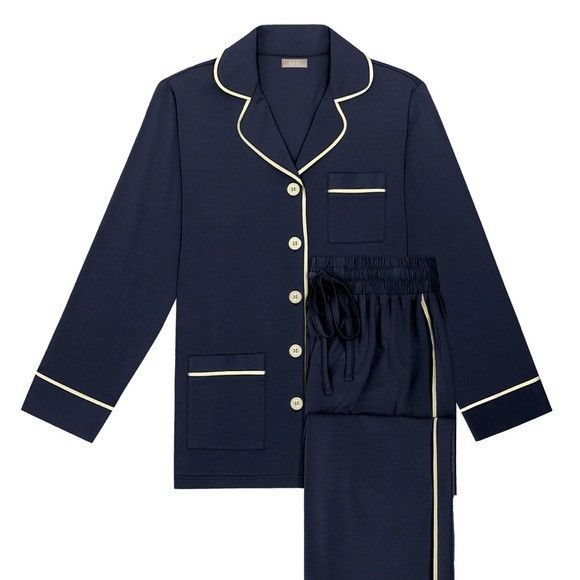 Other KIP Women's Luxe Stretch Cotton Pajama Set in Midnight Blue Size XS / US 0-2 / IT 36-38 - 1 Thumbnail