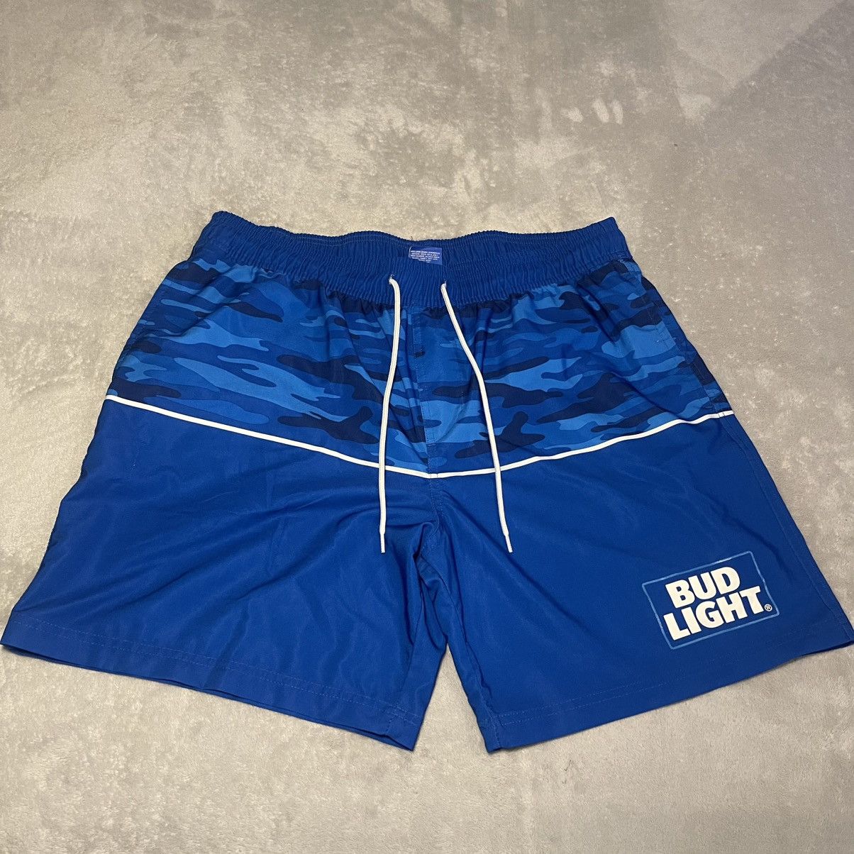Other Bud Light Mens Swim Trunks XL Blue Camo Board Shorts Size US 36 / EU 52 - 1 Thumbnail
