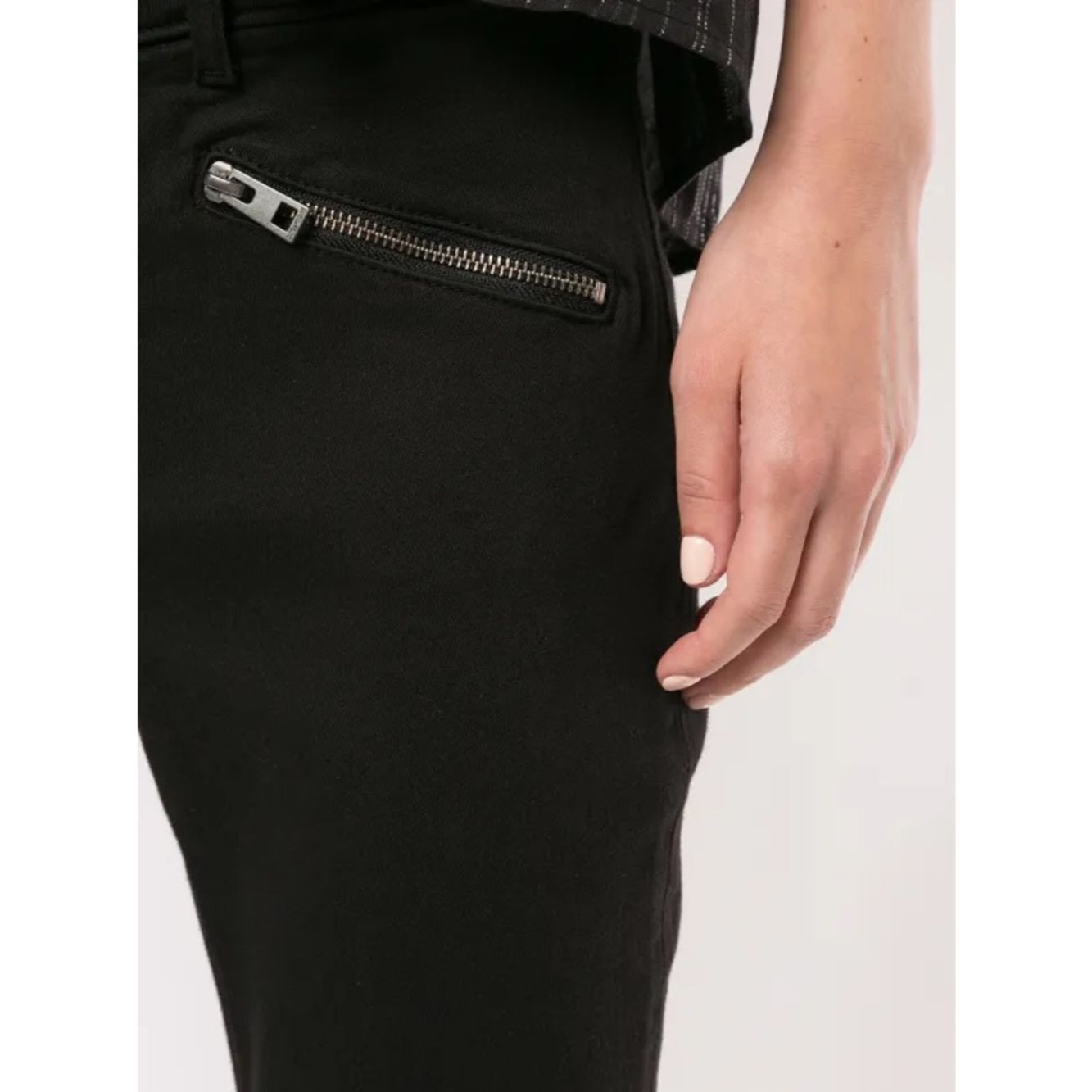 Zadig & Voltaire Zadig & Voltaire Ava Cropped Jeans Black Zip Pocket Stretch Size 26" / US 2 / IT 38 - 3 Thumbnail