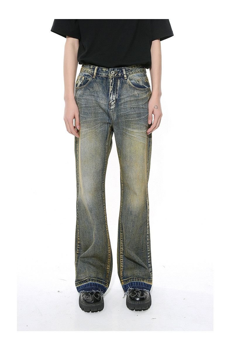 Japanese Brand × Jean Vintage niche design distressed straight jeans Size US 32 / EU 48 - 1 Thumbnail