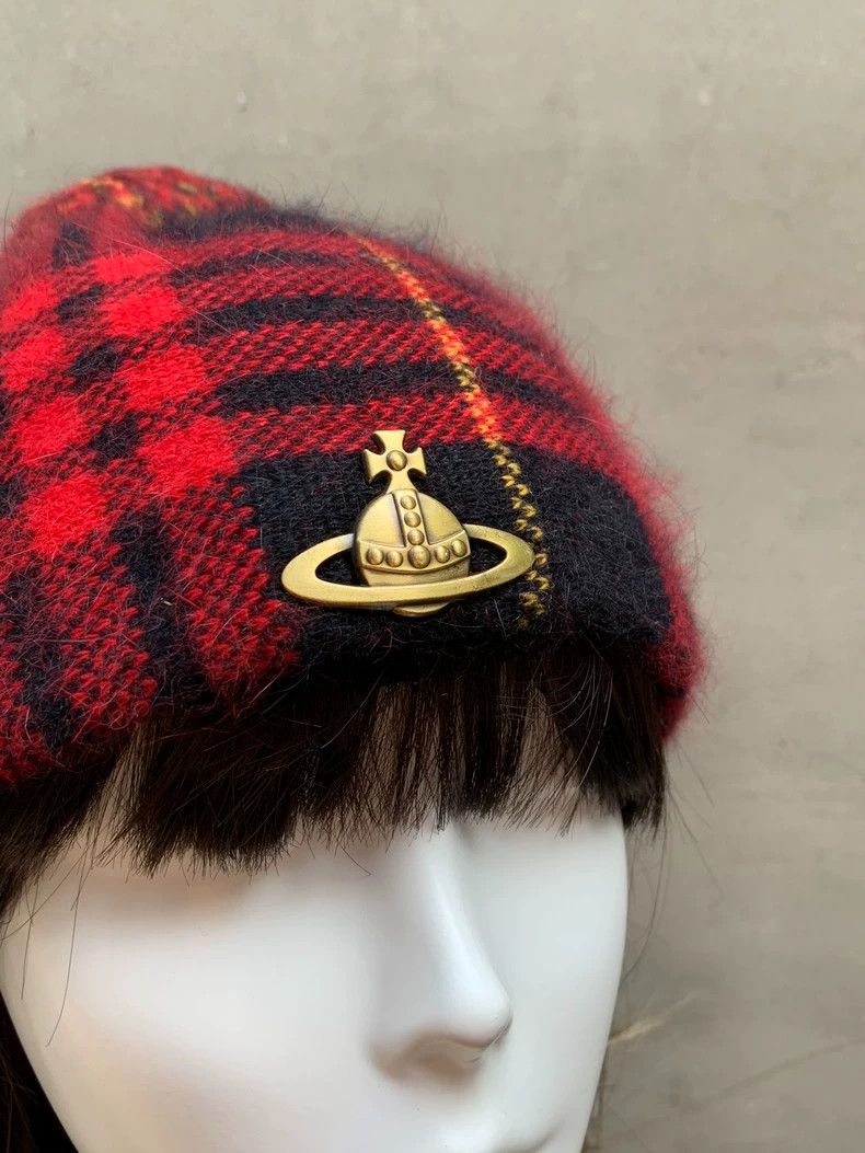 Vivienne Westwood Vivienne Westwood Beret in black and red checkered pattern Size ONE SIZE - 3 Thumbnail