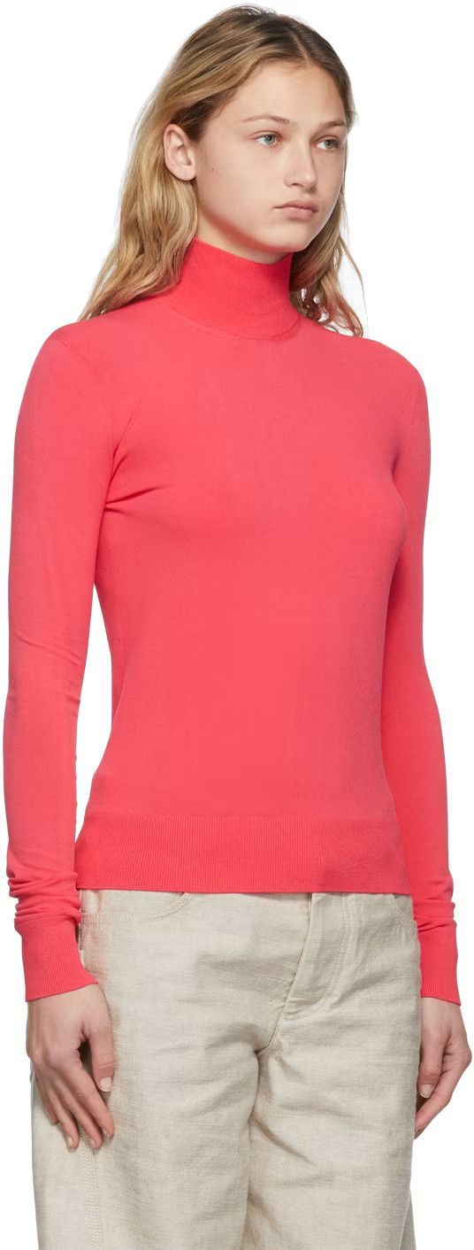 Bottega Veneta o1y0725 Turtleneck Sweater in Fuchsia Size S / US 4 / IT 40 - 2 Thumbnail