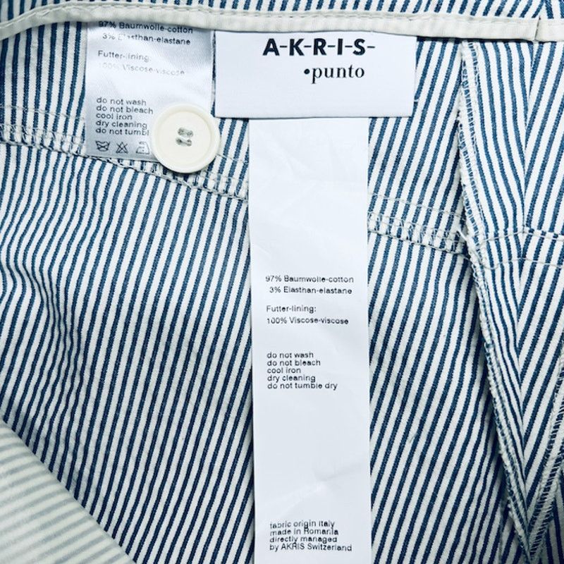 Akris Akris Punto Striped Blue/White Faye Boot-Cut Pants | Size 6 Size 28" / US 6 / IT 42 - 5 Thumbnail