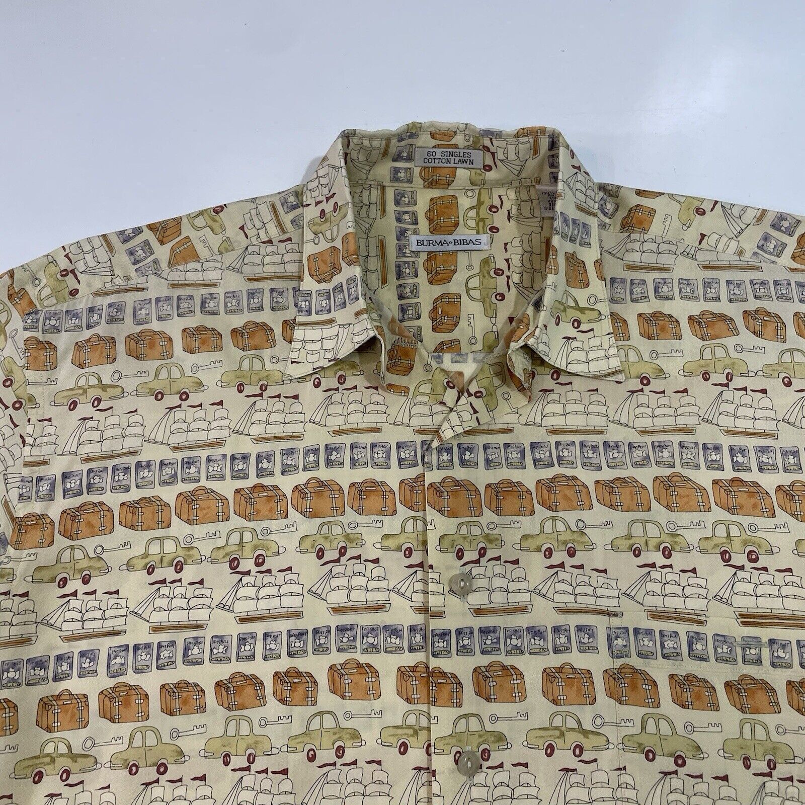 Burma Bibas Burma Bibas Men’s Travel Shirt Retro Singles Lawn Cotton M Size US M / EU 48-50 / 2 - 3 Thumbnail
