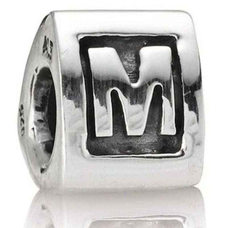 pandora PANDORA Retired Sterling Silver Alphabet Bead - Letter M Size ONE SIZE - 1 Thumbnail