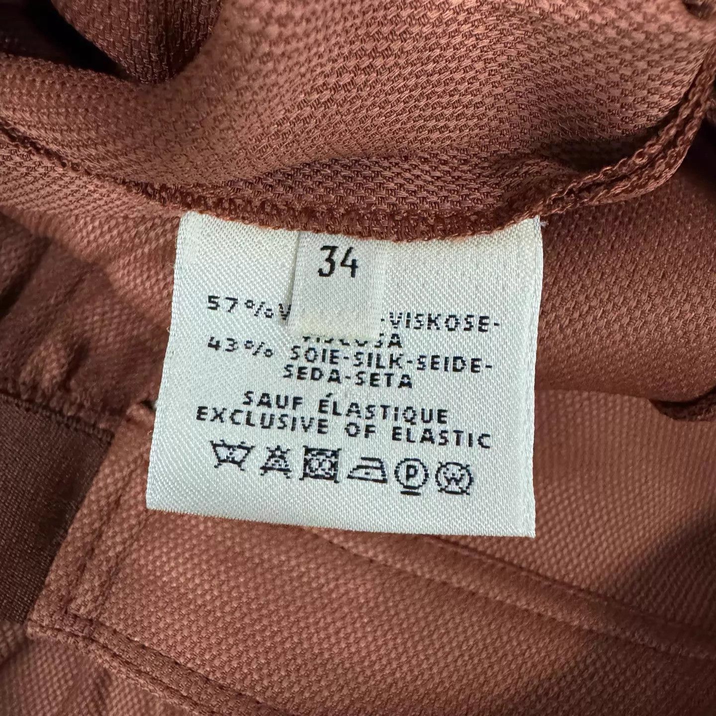 Hermes Hermes Caramel Silk Blend Wide-Leg Pants 34 Size 25" / US 0 / IT 36 - 7 Thumbnail