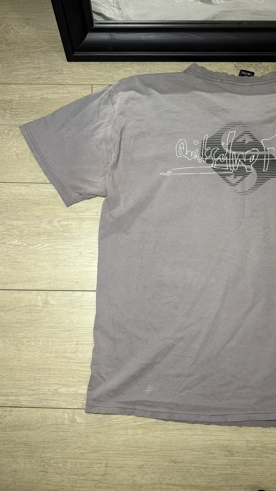 Quiksilver Y2K 2000s Thrashed Quicksilver Outline Mirrored Logo Shirt Size US XL / EU 56 / 4 - 2 Thumbnail
