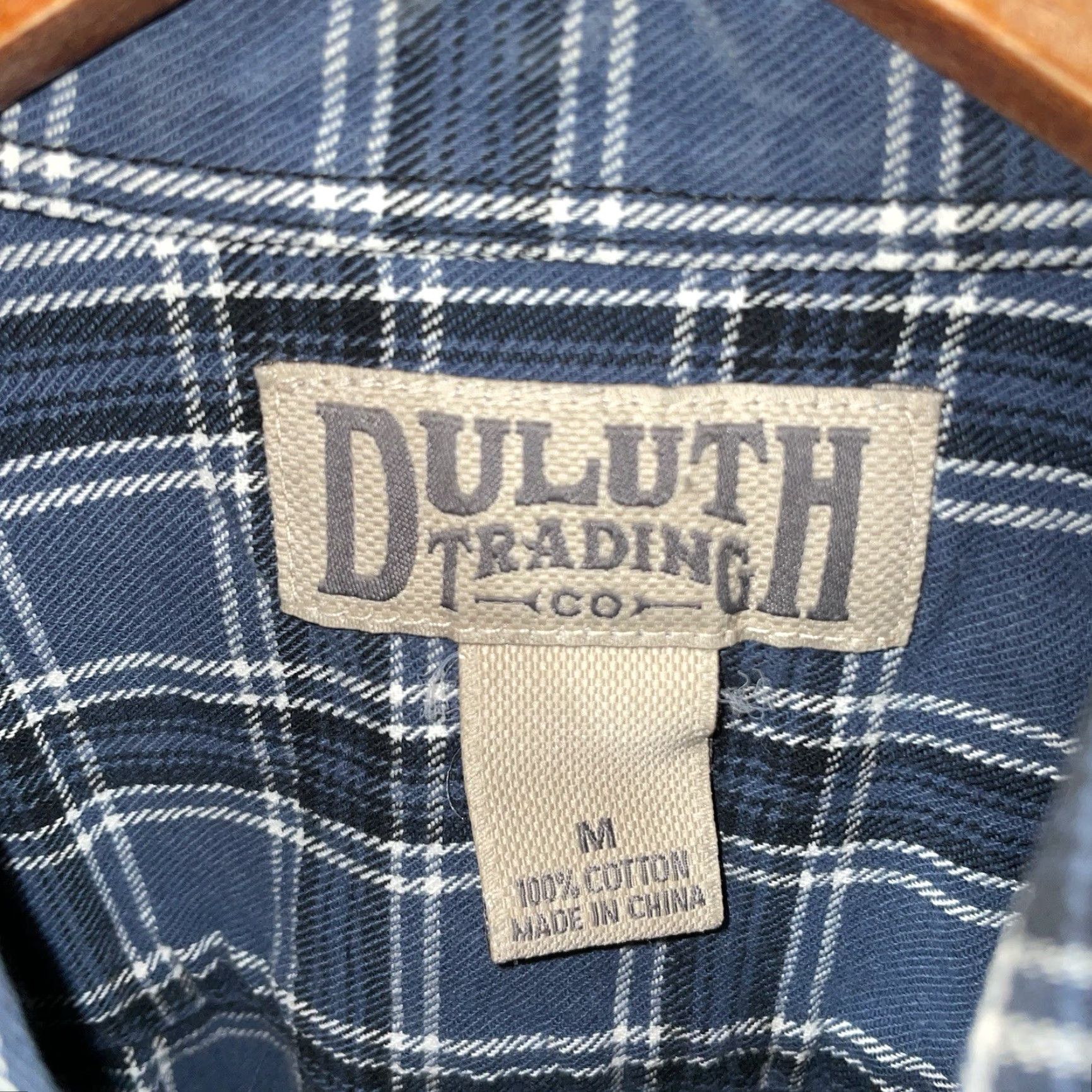CO DULUTH TRADING CO Blue Plaid Cotton 3/4 Sleeve Button-Down Flannel Shirt Mens Size M Size US M / EU 48-50 / 2 - 4 Thumbnail