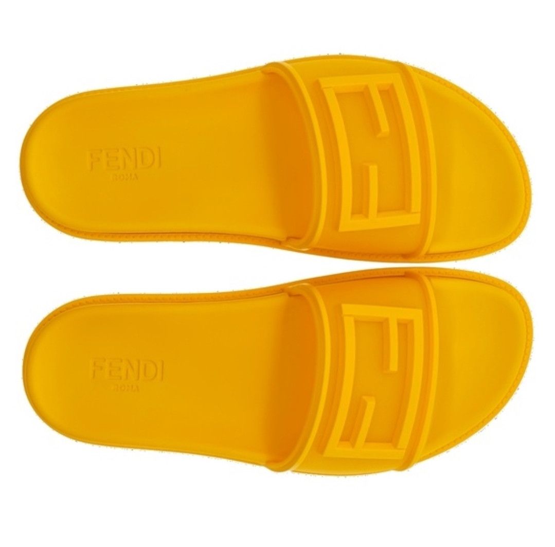 Fendi Fendi Yellow Rubber FF Sandals US 9/UK 8 Made in Italy New Size US 9 / EU 42 - 1 Thumbnail