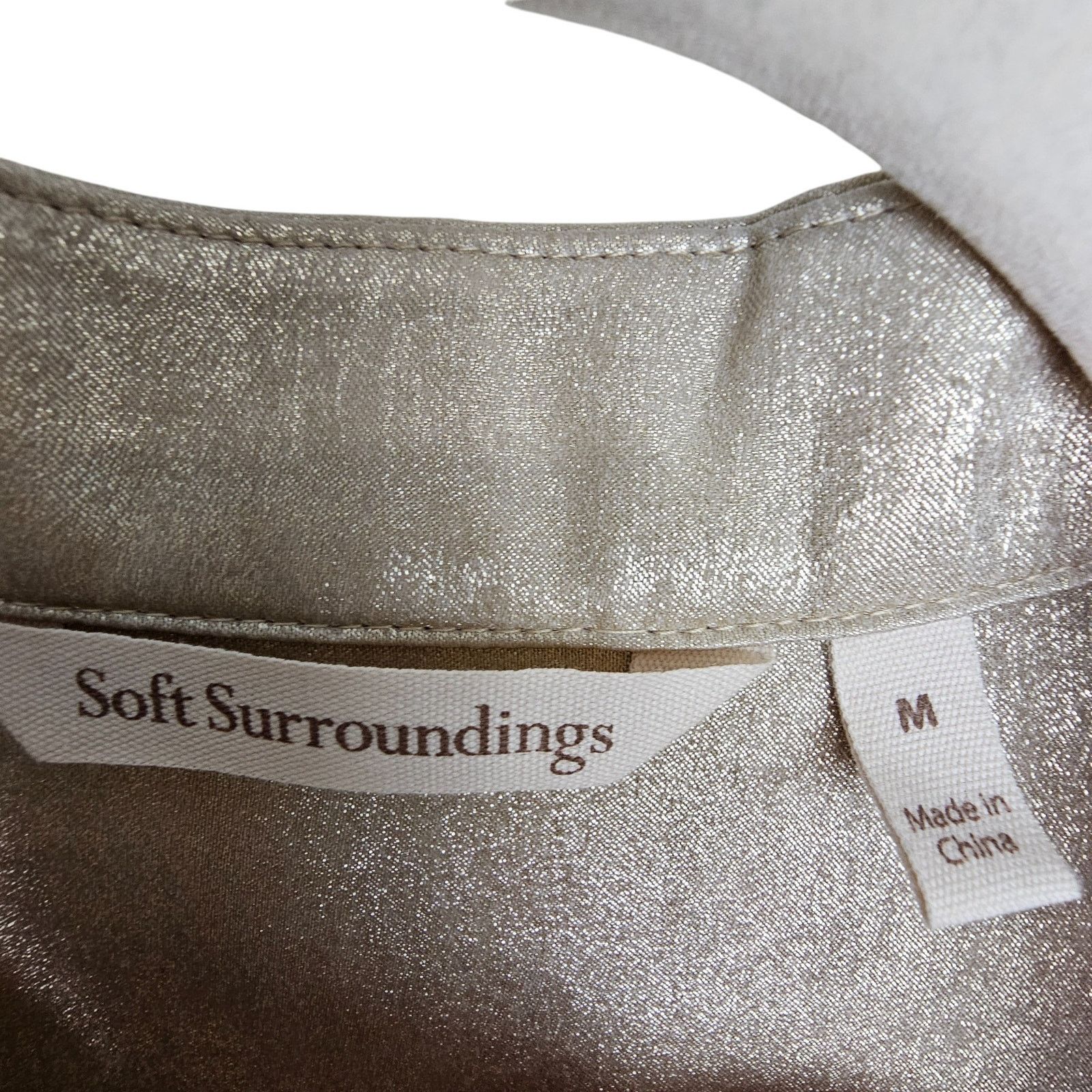 Soft Surroundings Soft Surroundings Womens Gold Metallic Tunic Sz M Lagenlook Size M / US 6-8 / IT 42-44 - 6 Thumbnail