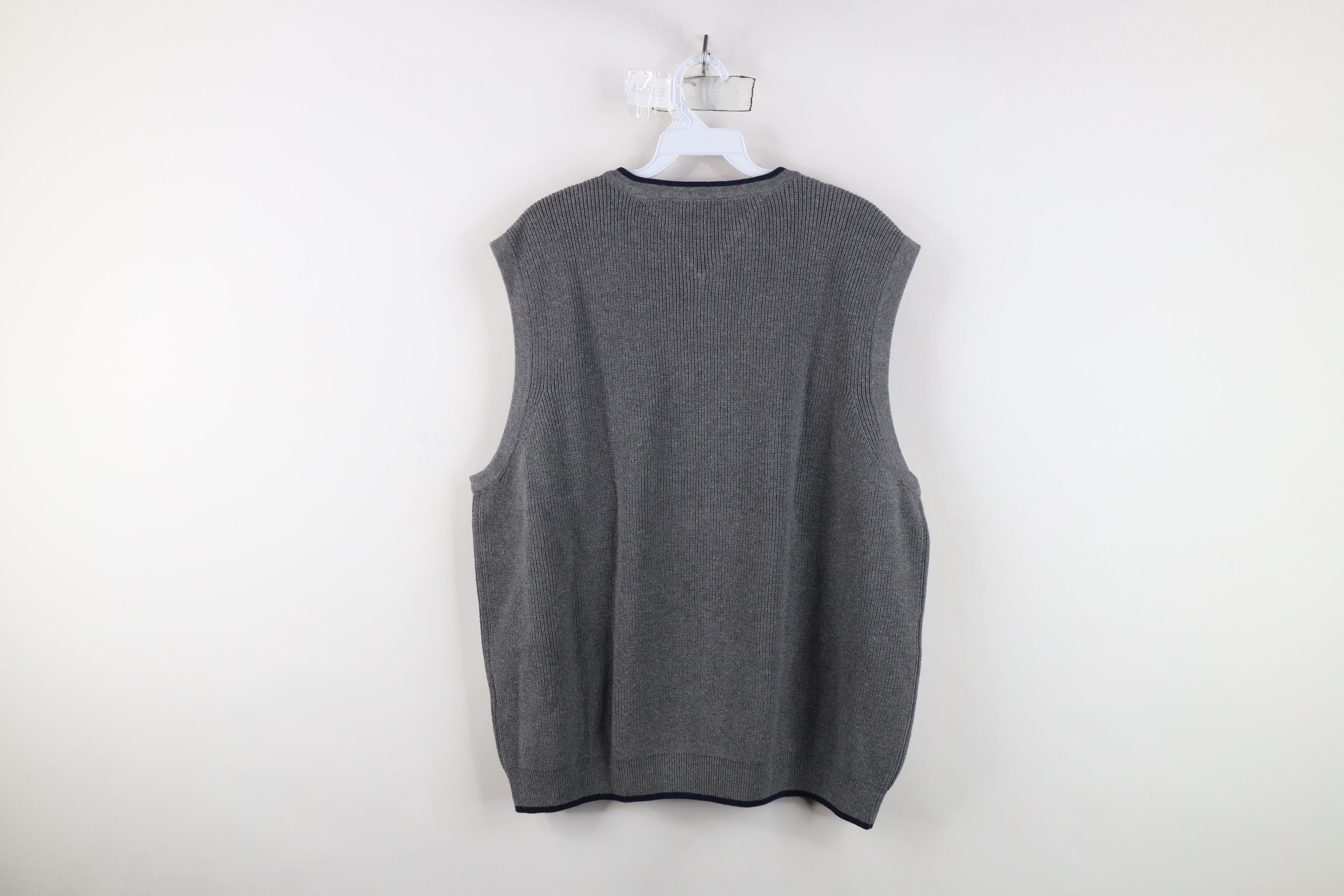 Tommy Hilfiger Deadstock Vintage 90s Tommy Hilfiger Knit Sweater Vest Gray Size US XL / EU 56 / 4 - 9 Thumbnail