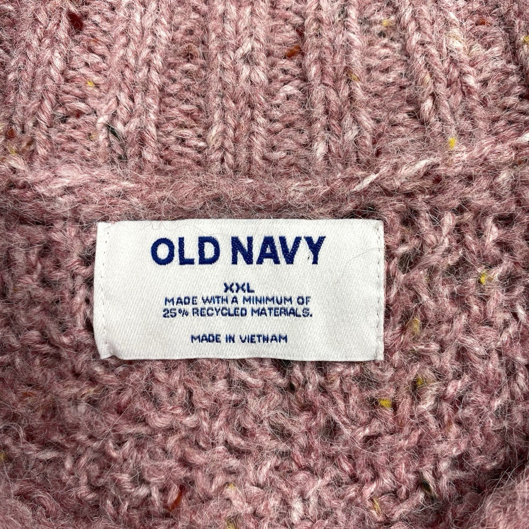Old Navy OLD NAVY Pink Women's XXL Pullover Mock Neck Fuzzy Knit Sweater - 2XL Casual Winter Fall Knit Raglan Long Sleeve Adult Women Size XXL / US 16-18 / IT 52-54 - 6 Thumbnail