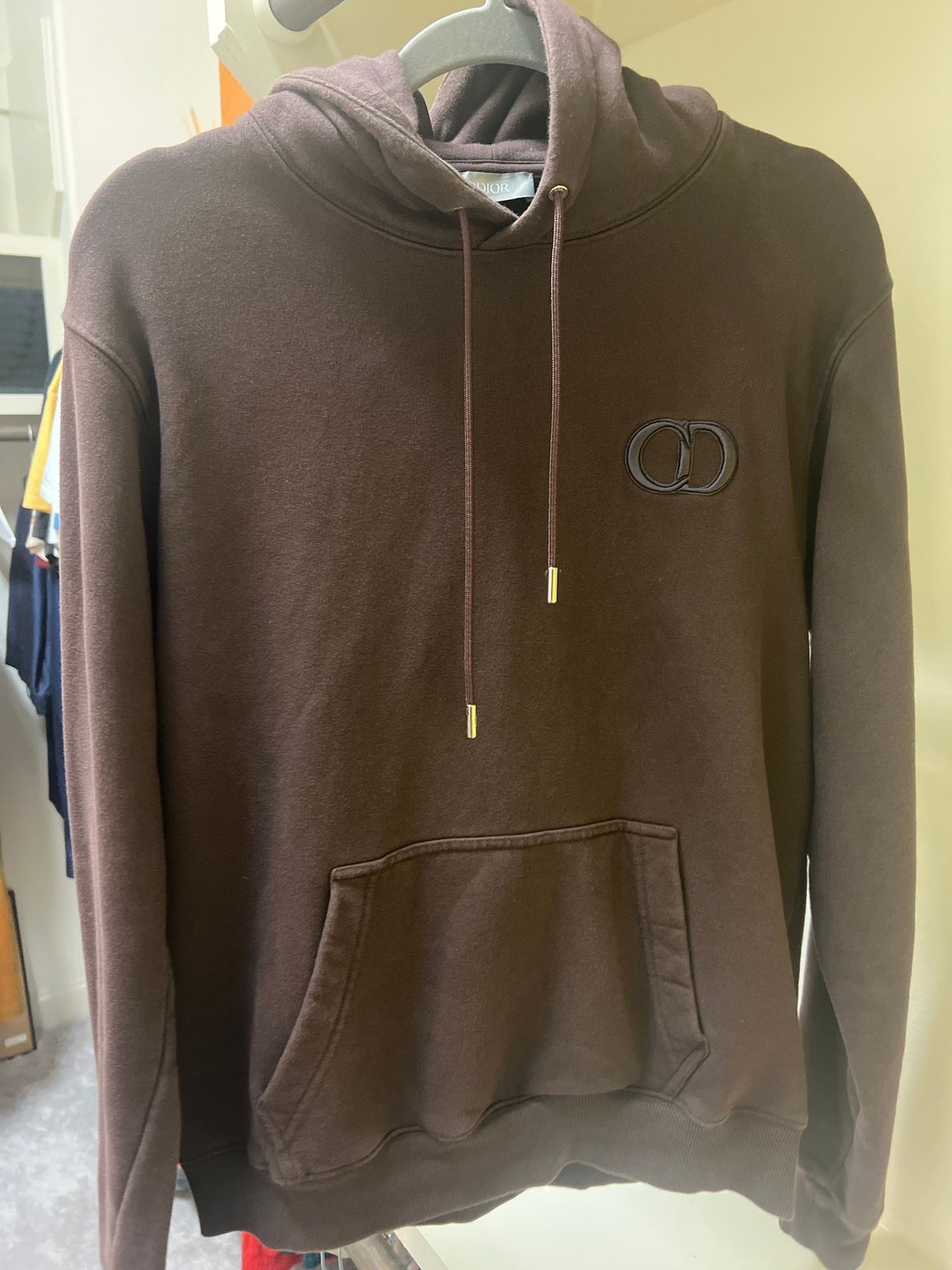 Pre-owned Dior Christian  “cd” Hoodie Brown Size Xl
