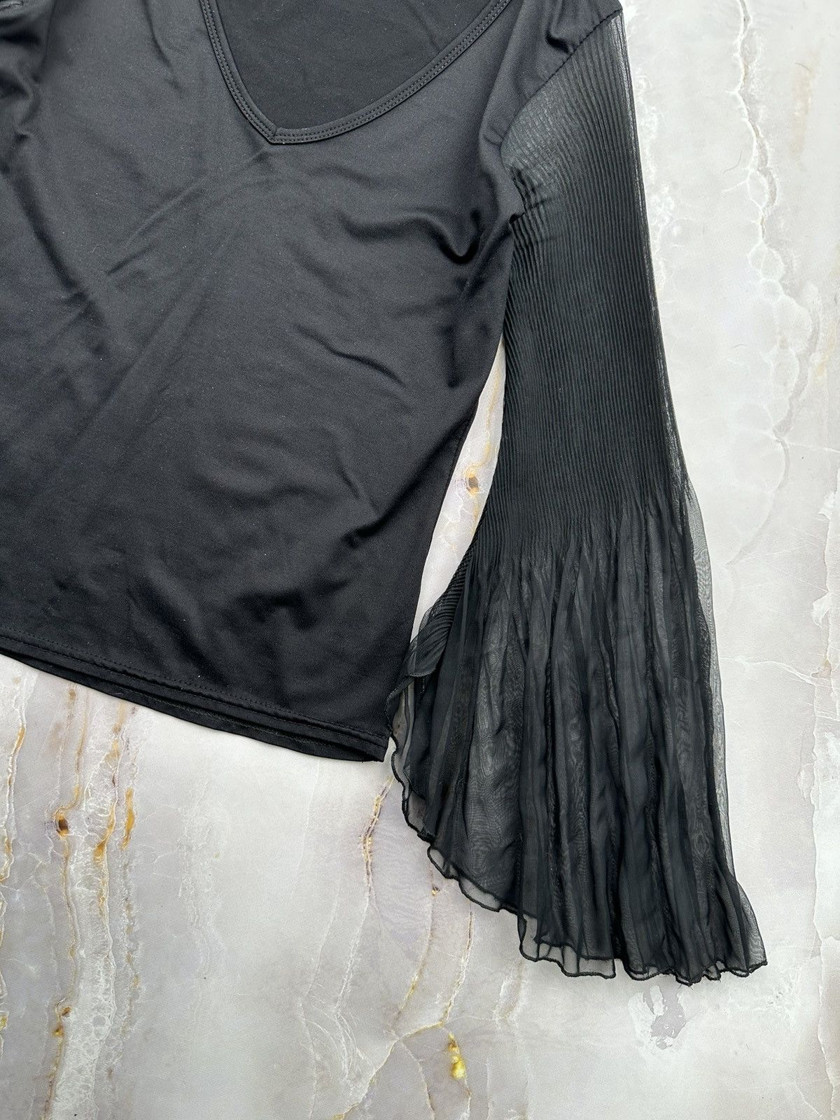 Japanese Brand Vintage Long Sleeve With Flared Mesh Sleeves Size XS / US 0-2 / IT 36-38 - 6 Thumbnail