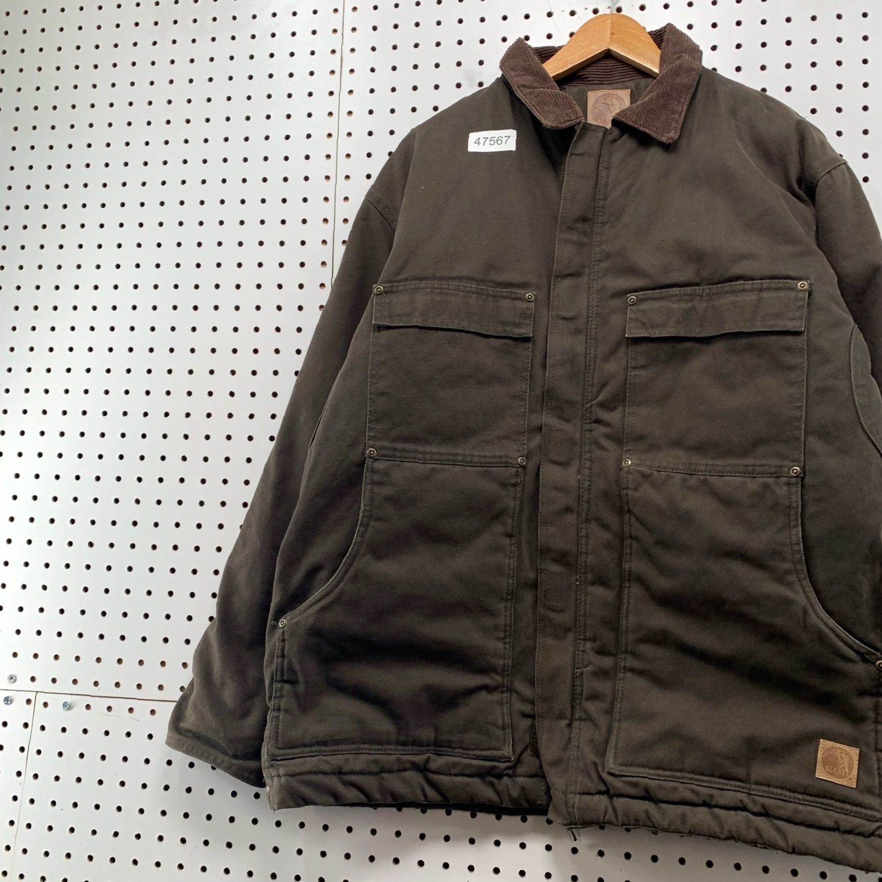 Vintage Berne Jacket Mens Large Brown Workwear Insulated Heavyweight Canvas Chore Coat Size US L / EU 52-54 / 3 - 6 Thumbnail