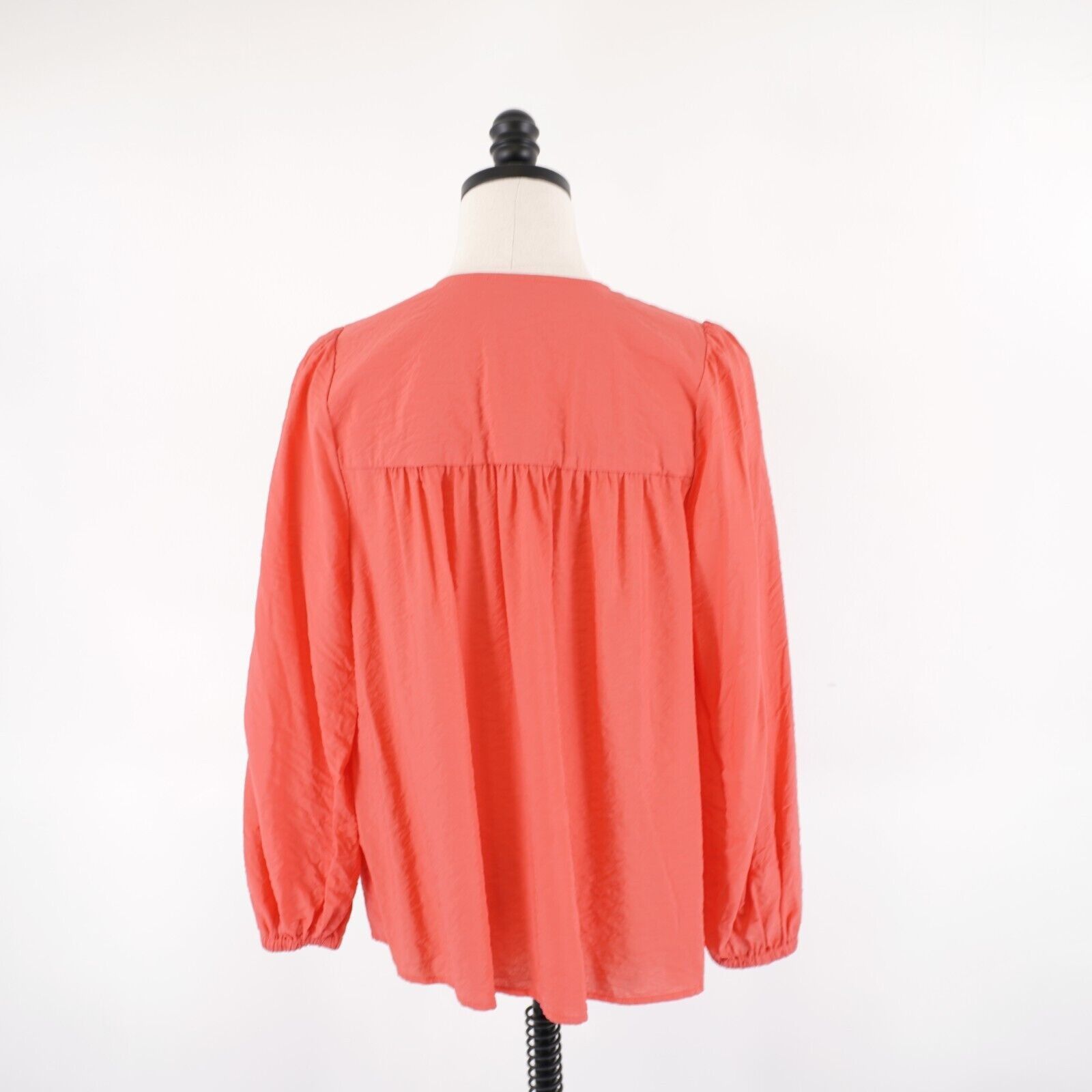 Designer A New Day XL Pink V-Neck Long Fitted Sleeve Blouse Rayon / N Size XL / US 12-14 / IT 48-50 - 5 Thumbnail