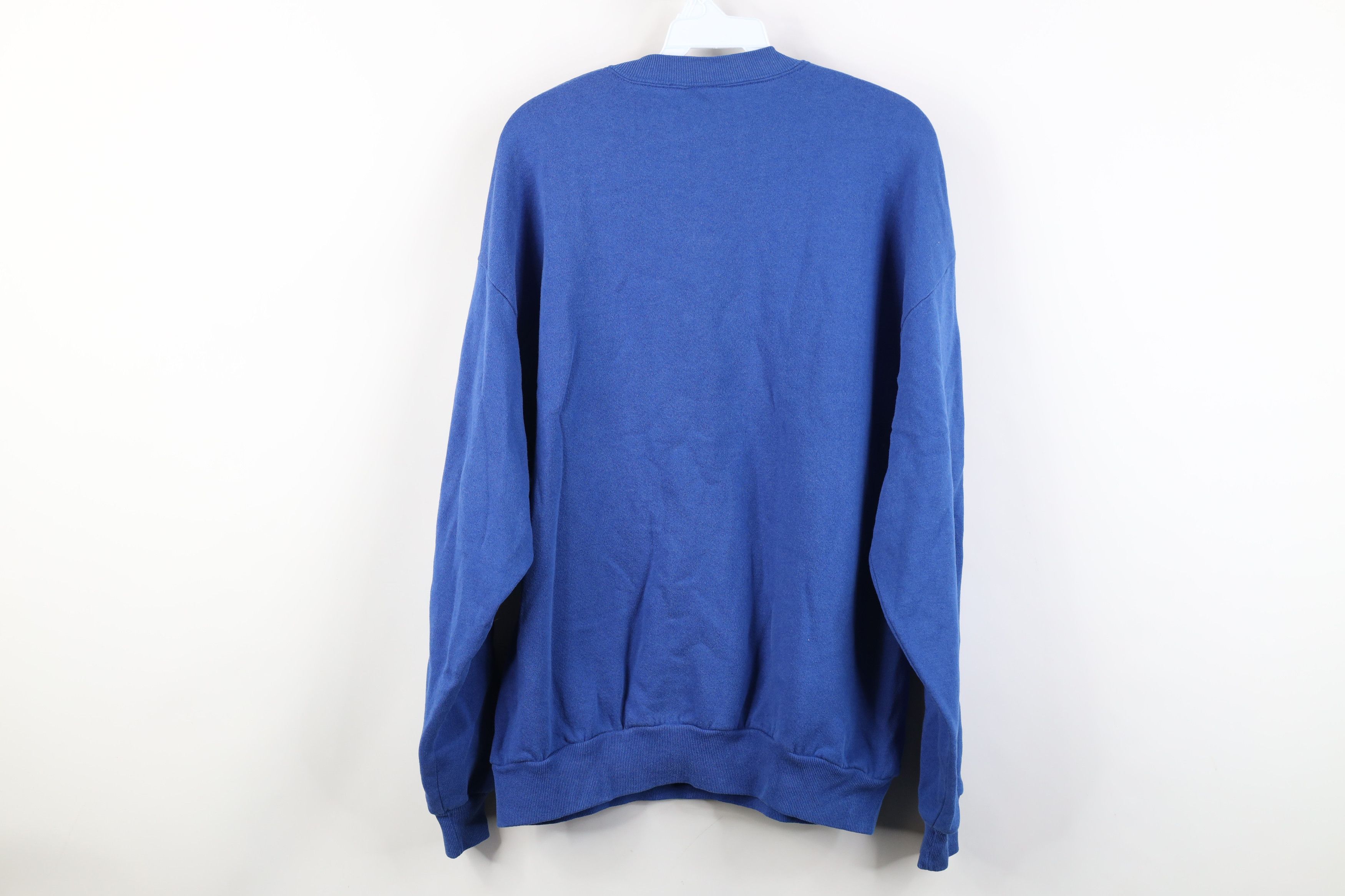 Vintage Vintage 90s Streetwear Crewneck Sweatshirt Royal Blue USA Size US XL / EU 56 / 4 - 10 Thumbnail