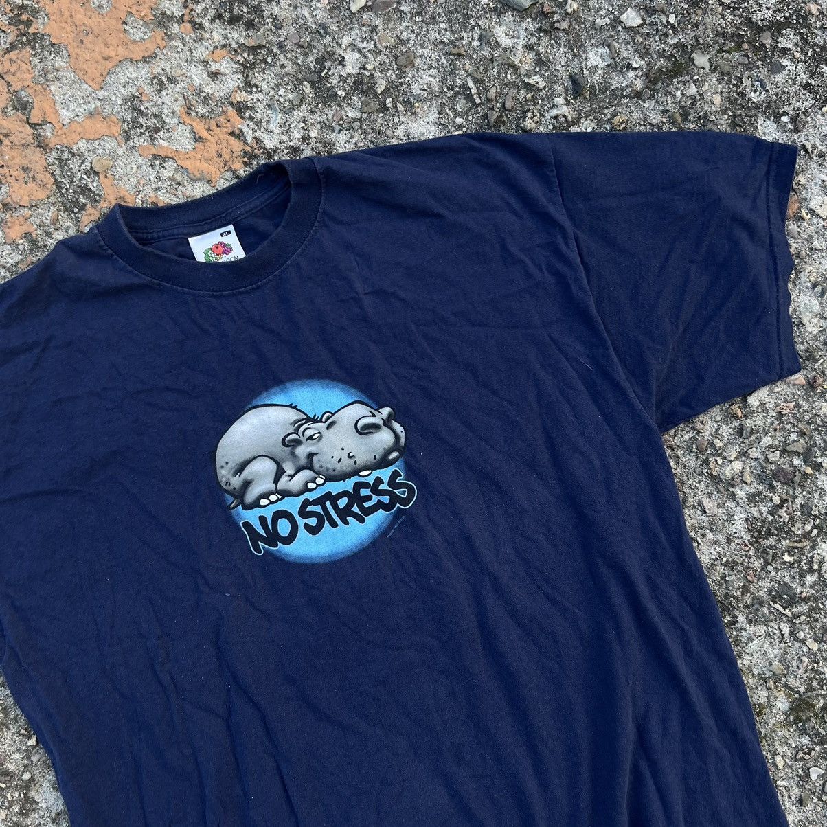 Japanese Brand Hippo No Stress Graphic tee Size US L / EU 52-54 / 3 - 6 Thumbnail