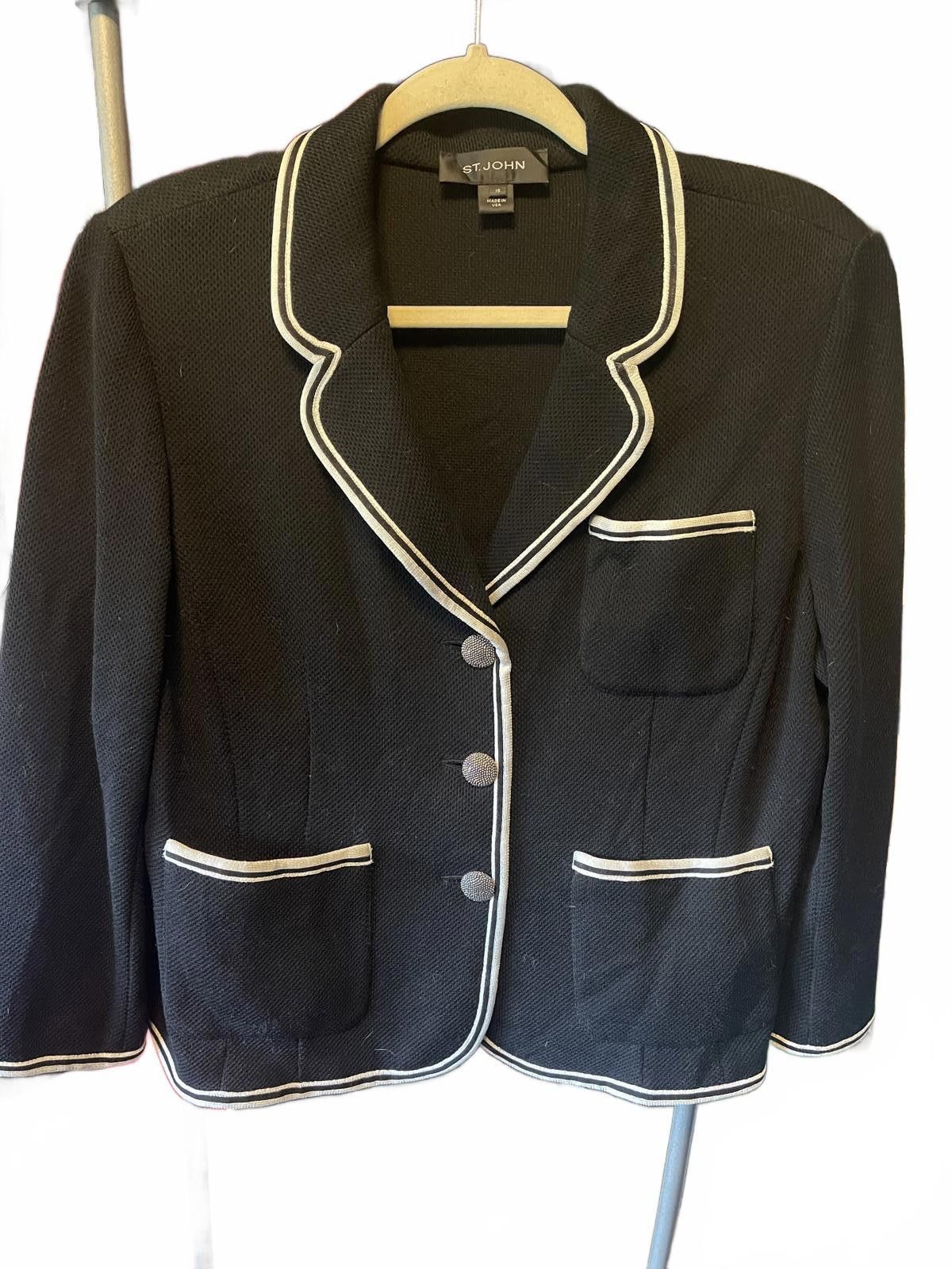 Designer St. John's blazer navy Size XXL / US 16-18 / IT 52-54 - 1 Thumbnail