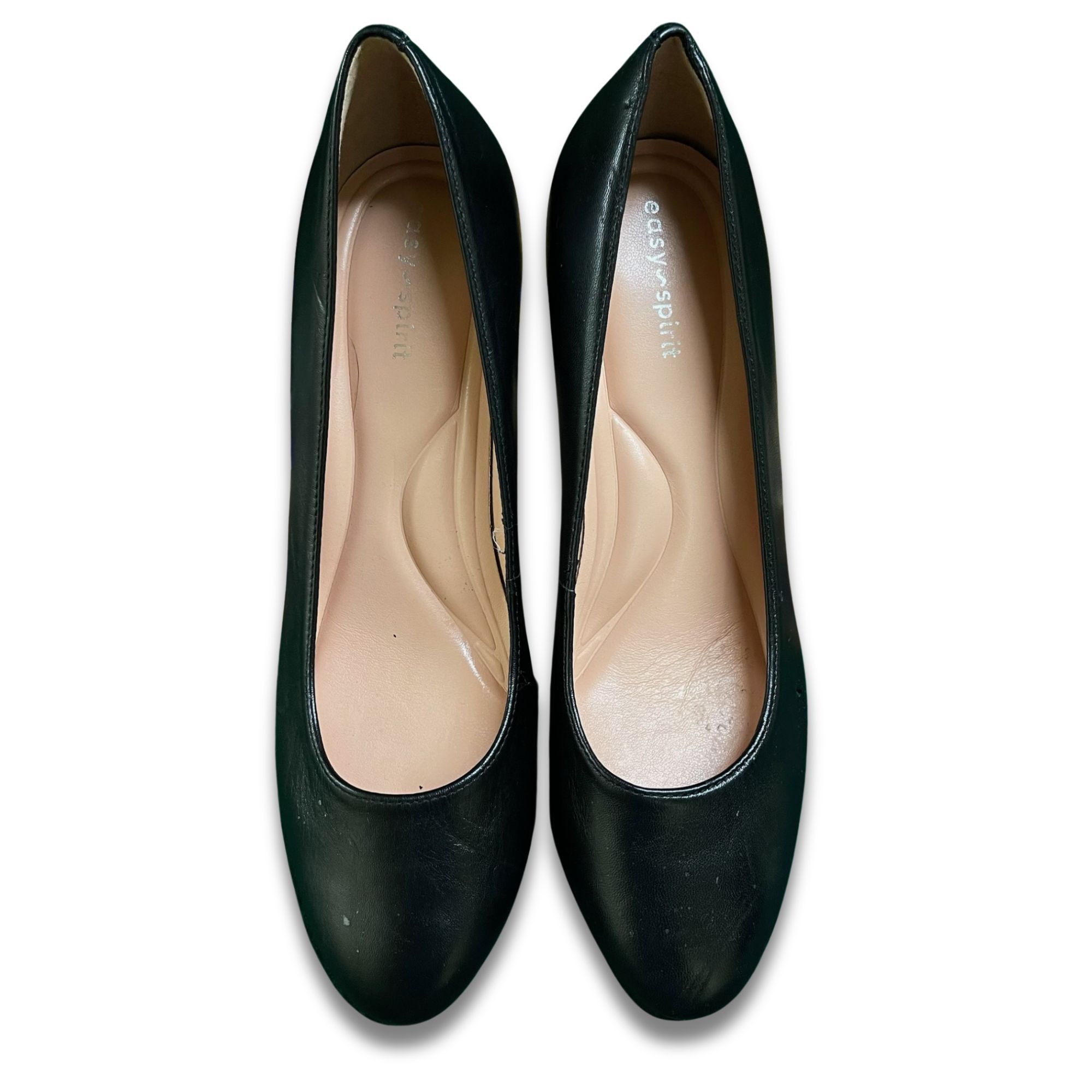 Other EASY SPIRIT Womens Black Leather Pumps Size 8 With Block Hee Size US 8 / IT 38 - 3 Thumbnail