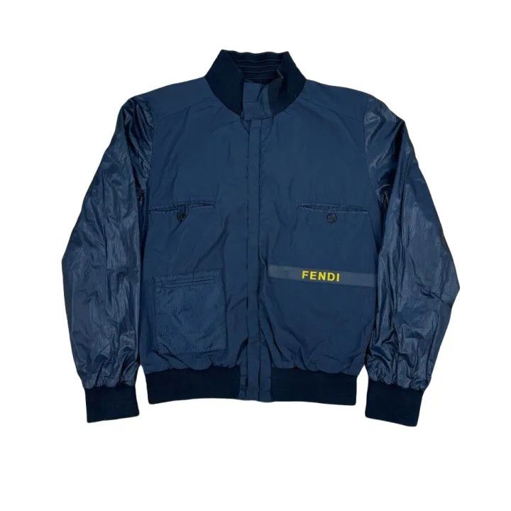 Fendi Fendi Casual Zip Jacket for Men in Navy 0079 Size US L / EU 52-54 / 3 - 1 Thumbnail