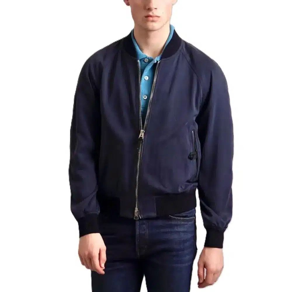 Tom Ford o1loc1c0326 OBS046 Fluid Gabardine Bomber Jacket in Blue Size US S / EU 44-46 / 1 - 2 Thumbnail